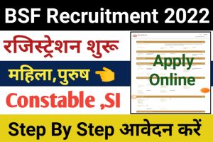 BSF Constable SI Online Form 2022
