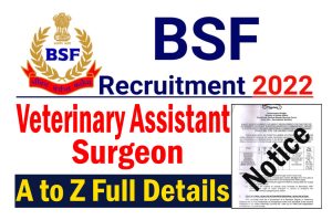 BSF AC (Veterinary Assistant Surgeon) Recruitment 2022-23