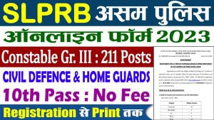 Assam Police Constable Online Form 2023