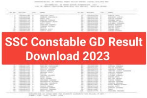 SSC Constable GD Result Download 2023