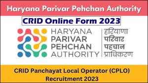 CRID Panchayat Local Operator Recruitment 2023